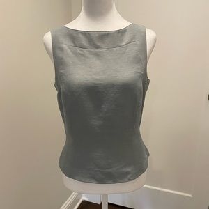 Ann Taylor blue-grey linen sleeveless top